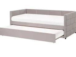 Letto estraibile Velluto CHAVONNE 90 x 200 cm Grigio chiaro