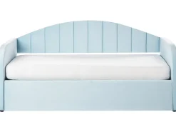 Letto estraibile Velluto EYBURIE 90 x 200 cm Azzurro