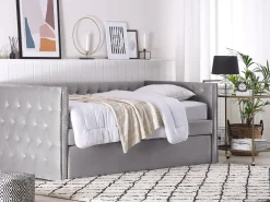 Letto estraibile Velluto GASSIN 90 x 200 cm Grigio
