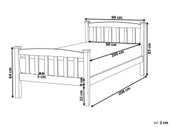 Letto Legno di pino GIVERNY 90 x 200 cm Bianco