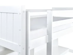 Letto matrimoniale alto con scrivania Legno di pino FOUCAMONT 90 x 200 cm Bianco