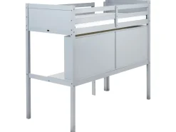 Letto matrimoniale alto con scrivania Legno di pino FOUCAMONT 90 x 200 cm Grigio