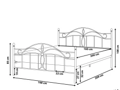 Letto Metallo ANTLIA 160 x 200 cm Bianco