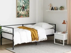Letto Metallo BATTUT 90 x 200 cm Nero