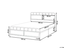 Letto Metallo BREUILLET 180 x 200 cm Nero