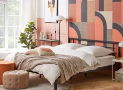 Letto Metallo CUSSET 180 x 200 cm Nero