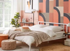 Letto Metallo CUSSET 180 x 200 cm Bianco