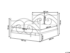 Letto Metallo DINARD 180 x 200 cm Bianco