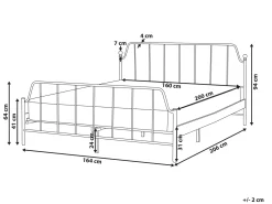 Letto Metallo MAURESSAC 160 x 200 cm Bianco