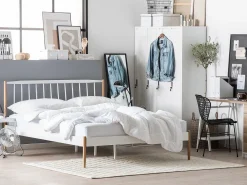 Letto Metallo MAURS 180 x 200 cm Bianco