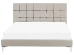 Letto Pelle sintetica AMBERT 140 x 200 cm Tortora