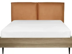 Letto Pelle sintetica LIMANTON 140 x 200 cm Marrone dorato