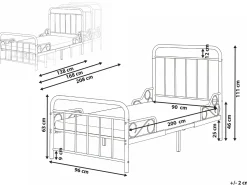 Letto per bambini allungabile Metallo ANAIS 90 x 200 cm Bianco sporco