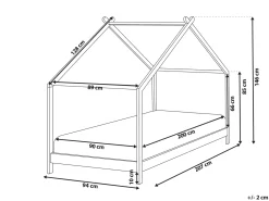 Letto per bambini Casa Legno di pino ORLU 90 x 200 cm Marrone chiaro