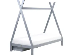 Letto per bambini con cassetti Tenda Tipi Legno di pino DEVAY 90 x 200 cm Grigio