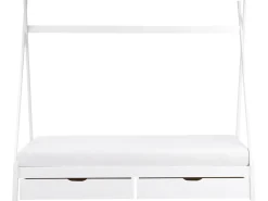 Letto per bambini con cassetti Tenda Tipi Legno di pino DEVAY 90 x 200 cm Bianco