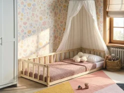 Letto per bambini Legno di pino AURIBEAU 90 x 200 cm Marrone chiaro