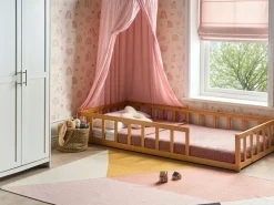 Letto per bambini Legno di pino MEYMAC 90 x 200 cm Marrone
