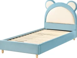 Letto per bambini Orsacchiotto Velluto MAILLES 90 x 200 cm Blu