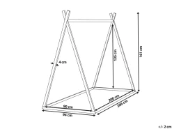 Letto per bambini Tenda Tipi Legno di pino SAURAT 90 x 200 cm Grigio