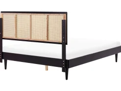 Letto Rattan AURAY 160 x 200 cm Nero