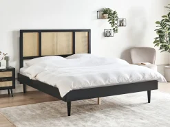 Letto Rattan AURAY 160 x 200 cm Nero