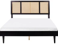Letto Rattan AURAY 160 x 200 cm Nero