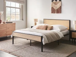 Letto Rattan sintetico (PE) AVANTON 140 x 200 cm Nero