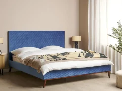 Letto Velluto BAYONNE 180 x 200 cm Blu