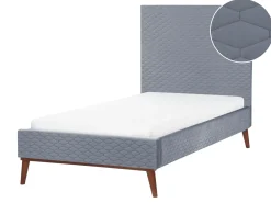 Letto Velluto BAYONNE 90 x 200 cm Grigio