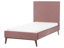 Letto Velluto BAYONNE 90 x 200 cm Rosa