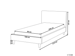 Letto Velluto FITOU 90 x 200 cm Azzurro