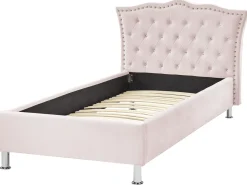 Letto Velluto METZ 90 x 200 cm Rosa pastello