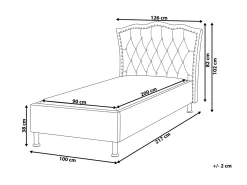 Letto Velluto METZ 90 x 200 cm Rosa pastello