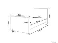 Letto Velluto TEENIE 90 x 200 cm Grigio chiaro