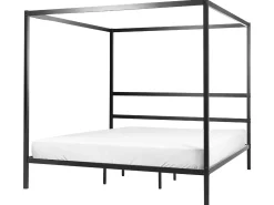 Letto a baldacchino Metallo LESTARDS 180 x 200 cm Nero
