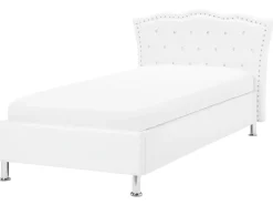 Letto contenitore Pelle sintetica METZ 90 x 200 cm Bianco