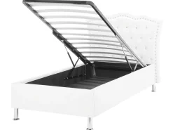 Letto contenitore Pelle sintetica METZ 90 x 200 cm Bianco