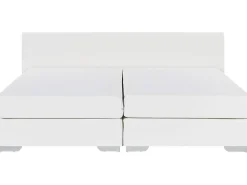 Letto Continentale Pelle sintetica PRESIDENT 180 x 200 cm Bianco