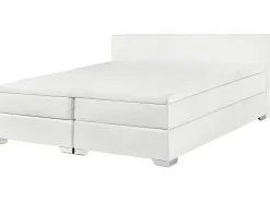 Letto Continentale Pelle sintetica PRESIDENT 180 x 200 cm Bianco