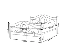 Letto Metallo LYRA 160 x 200 cm Bianco