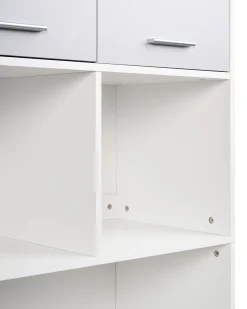 Libreria a 4 ante ZEHNA Grigio/Bianco