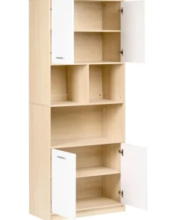 Libreria a 4 ante ZEHNA Marrone chiaro/Bianco