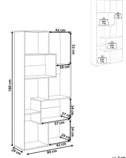 Libreria a 6 ripiani CHATEH 180 cm Marrone