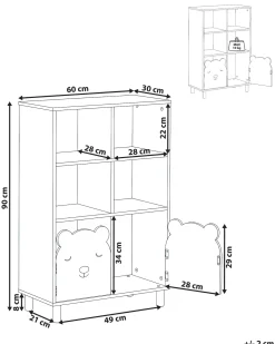 Libreria a 3 ripiani NOBBY 90 cm Verde chiaro