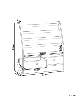 Libreria a 3 ripiani TUMBY 74 cm Bianco