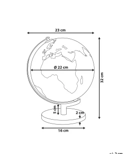 Mappamondo LED MAGELLAN Nero 32 cm