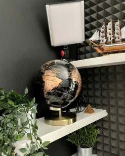 Mappamondo LED MAGELLAN Nero 32 cm