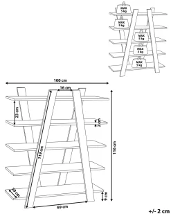Mobile con 5 ripiani ESCALANTE 116 cm Bianco