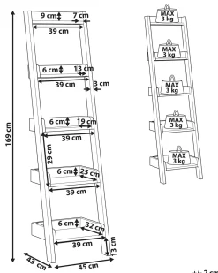 Mobile con 5 ripiani MOBILE DUO 169 cm Marrone chiaro